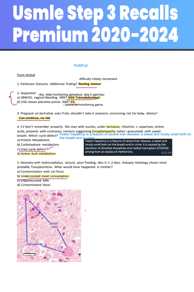 Usmle Step 3 Recalls Premium 2020-2024